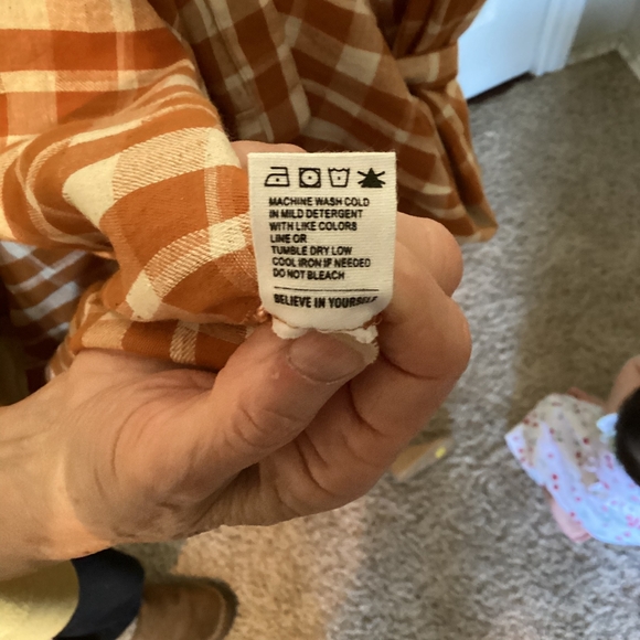 Bridge And Burn Orange Plaid Wrap Dress - Picture 5 of 5